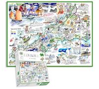 Carte Comique de Cornwall, œuvre de Tim Bulmer - Puzzle de 1000 pièces pour Adultes, Grand Puzzle de 66 cm x 50 cm. Difficile à Terminer mais Amusant et Humoristique