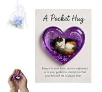 Carte commémorative pour chats - Carte postale commémorative en forme de cœur de chat endormi - Carte de vœux d'encouragement, pour hommes, femmes, garçons, jeunes, adolescents, , amis