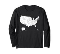 Carte continentale des États-Unis Manche Longue