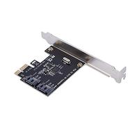 Carte contrôleur PCI Express SATA 3.0, 2 Ports PCIe vers SATA III 6 Go/s, Cartes d'extension SATA III 6 Gbps avec Petit Support et 1 CD