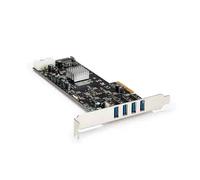 Carte Contrôleur PCI Express vers 4 Ports USB 3.0 avec 4 voies dédiés de 5 Gb/s - UASP - Alim SATA /