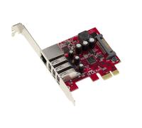 Carte contrôleur PCIe 3 ports USB 3.0 + 1 port GIGABIT ETHERNET - NEC + REALTEK