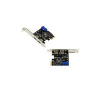 Carte contrôleur PCIe vers USB 3.0 vers 4 ports 5G : 2 EXTERNES et 2 INTERNES (prise USB3 19 points). Avec Chipset Via VLI VL805