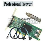 Carte contrôleur RAID LSI 9207-8i, 6 go SAS HBA P20, Mode informatique pour ZFS FreeNAS, carte d'extension RAID unRAID + 2 câbles SATA 8087