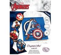 Carte Crystal Art à diamanter - Captain America - 18 x 18 cm
