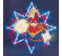 Carte Crystal Art à diamanter - Captain Marvel - 18 x 18 cm Multicolore G