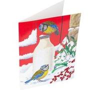 Carte Crystal Art à diamanter - Oiseaux sur la neige - 29 x 21 cm - Crystal Art Multicolore G