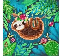 Crystal Art Kit Diamond Painting – Paresseux – Carte 18 x 18 cm – Dès 8 ans – avec cristaux, stylet