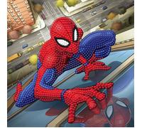 Crystal Art – Carte à diamanter Spiderman – 18 x 18 cm
