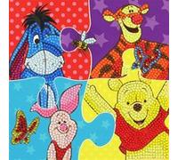 Carte Crystal Art à diamanter - Winnie l'Ourson - 18 x 18 cm - Crystal Art Multicolore G