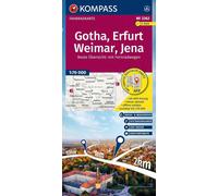 Carte cycliste n°F3362 - Gotha, Erfurt, Weimar & Iéna | Kompass - 1:70 000