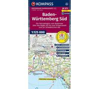 Carte cycliste n° F3711- Baden-Württemberg Sud (Allemagne) | Kompass