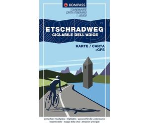 Carte cycliste n° F7041 - Piste cyclable de l'Adige / Etschradweg (Italie) | Kompass
