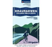 Carte cycliste - Piste cyclable de la Drave (Drauradweg) | Kompass 7020 - 1:50 000