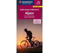 Carte cycliste - Pistes cyclables longue distance des Alpes & circuits à vélo | Kompass