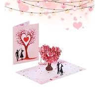 Carte d Amour - Arbre Cœur Romantique en Papier Décoration de Table - Cartes de Vœux Décorations Saint Valentin,Pour Petite Amie Copain Couple Célébrations Mariage Anniversaire Fêtes et Cadeaux