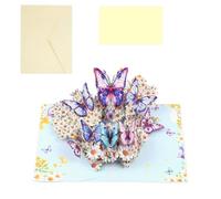 Carte d ' anniversaire unique avec enveloppe | Papillons et fleurs, carte de vœux faite à la main avec enveloppe, carte d ' invitation pliable pour ami