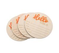 Carte D’annonce de Naissance Bébé Ronde en Bois, 4 Pièces | Accessoires Photo pour -né, Panneau de Bienvenue Personnalisé, Décor Souvenir Solide