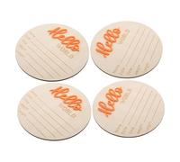 Carte D’annonce de Naissance Ronde en Bois Orange, Décor Bébé