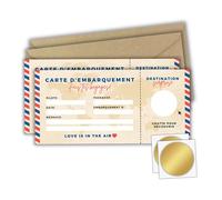 Carte d’Embarquement Voyage Surprise à Gratter | Boarding Pass Personnalisable | Annonce Originale à Offrir en Cadeau | Pour des Vacances Surprises en Amoureux, en Famille où entre Amis (2 cartes)