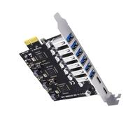 Carte d ' Extension du Panneau arrière pour Les Tours de, 5Gbps | Adaptateur USB PCIe avec 6 connecteurs USB-a et 2 connecteurs Type-C, stations d ' accueil pour lecteurs, accessoires
