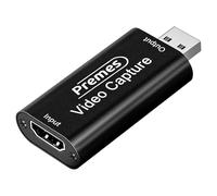 Carte d'acquisition vidéo HDMI Premes pour Le Streaming et l'enregistrement - Adaptateur USB HDMI avec entrée 4K et Sortie 1080p - Enregistreur vidéo Compatible avec Mac, Xbox et Nintendo