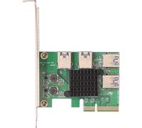 Carte d'adaptateur de carte graphique PCI-E X4 un à quatre, carte d'extension de câble de carte graphique, doigt d'or épaissi doré, avec 4 ports USB3.0
