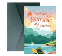 Carte d'Adieu pour Collègue Qui Part, 24x18cm Good Luck On New Adventure Carte avec Enveloppe Carte d'Adieu Douce Carte d'Adieu pour Collègue Cadeau de Retraite