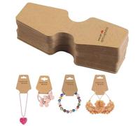 Carte D'Affichage de Bijoux, Cartes d'Affichage Boucle D'Oreille, 100 Pieces Collier Affichage Cartes, Papier Kraft Porte-Boucles d'oreille, Cartes de Présentation Autocollantes, pour Bijoux Affichage