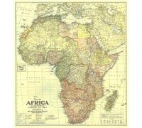Carte d'Afrique de 1922 avec des portions d'Europe et d'Asie