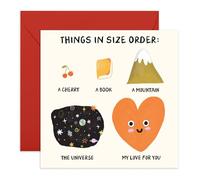Carte d'amour amusante - Carte romantique « Things in Size Order » pour anniversaire, Saint-Valentin ou juste parce que carte pour partenaire, petit ami, petite amie, mari, épouse, fiancé - Livré avec