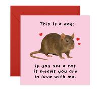 Carte d'amour amusante et créative - « This Is a Dog » - Jolie carte de Saint-Valentin ou d'anniversaire pour femme, mari, petite amie, petit ami, bébé, chéri, lui, elle - Livré avec des autocollants