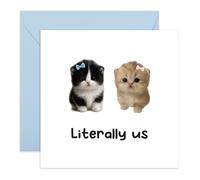 Carte d'amour avec chatons mignons - « Literally Us » - Adorable carte de vœux pour couples, partenaires, épouse, mari, fiancé, petit ami, petite amie, chéri, lui, elle - Pour anniversaire de mariage