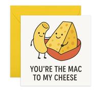 Carte d'amour hilarante - « You're the Mac to My Cheese » - Jolie carte de vœux alimentaire pour petit ami, petite amie, mari, épouse, bébé, partenaire, conjoint - Idée d'anniversaire ou de