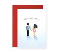 Carte d'amour romantique - Let's Do This Forever - Cadeaux pour petit ami, petite amie, mari, femme, homme - pour la Saint-Valentin, anniversaire de mariage - Illustration de couple doux - Livré avec