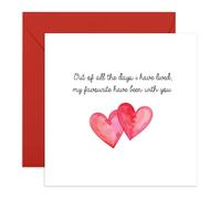 Carte d'amour romantique - Out of All the Days I Have Lived - Carte d'anniversaire sentimentale pour partenaire, épouse, mari, petit ami ou petite amie - Cœur aquarelle - Livré avec autocollants