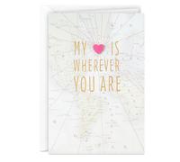 Carte d'amour Signature Hallmark (Mon c ur est partout o tu es) pour mari, femme, petit ami, petite amie, conjoint