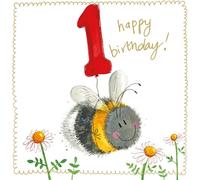 Carte d'anniversaire 1 an S536 Bee