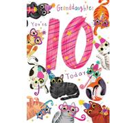 Carte d'anniversaire 10 ans pour petite-fille, motif chats 22,9 x 15,2 cm