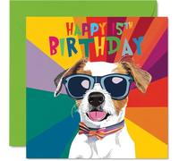 Carte d'anniversaire 15 ans pour garçon - Pawsome Cool Dog - Carte d'anniversaire pour garçon de 15 ans, carte d'anniversaire pour garçon de 15 ans, carte d'anniversaire pour quinzième anniversaire,