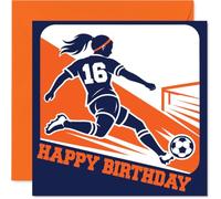 Carte d'anniversaire 16 ans avec inscription « Smash the Winning Goal »