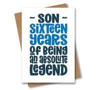 Carte d'anniversaire 16 ans pour fils - Sixteen Years of Being an Absolute Legend 16