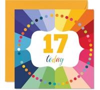 Carte d'anniversaire 17 ans ludique, dix-sept et brillants