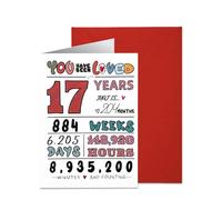 Carte d'anniversaire 17 ans pour fille, fils, nièce, neveu, cadeau de 17e anniversaire pour garçon et fille de 17 ans, 12 × 17 cm, intérieur vierge et enveloppe incluse