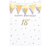 Carte d'anniversaire 18 ans Black & Gold - 11,6 x 16,6 cm