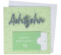 Carte d'anniversaire 18 ans - Lettering Surprise - 15 cm x 15 cm