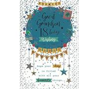 Carte d'anniversaire 18 ans pour grand-fils Design moderne 22,9 x 15,2 cm