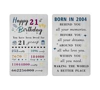 Carte d'anniversaire 21 ans pour lui, elle, filles, garçons 2003 - Cadeau d'anniversaire pour femme, homme et adolescent
