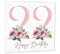 Carte d'anniversaire 22 ans pour femme - Carte d'anniversaire florale pour femme de 22 ans, vingt-deux, vingt secondes pour femme, maman, sœur, tante, nièce, fille
