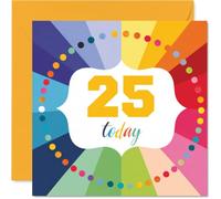 Carte d'anniversaire 25 ans Motif arc-en-ciel